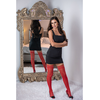Kix'ies Monica Thigh-Highs Raudona D - Sheer Stockings with Juodas Seam