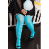 Mėlyna Kix'ies Thigh-High Stockings Par 4 D Mėlyna Argyle No-Slip System