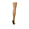 Kix'ies Ruby Thigh-Highs D Nude with Juodas Back Seam &amp; Cuban Heel