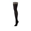 Kix'ies Tiffany Thigh High Stockings D Juodas - Diamond Pattern, No-Slip Grip