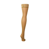 Kix'ies Vanessa Sheer Thigh-Highs D Nude - Back Seam &amp; Cuban Heel