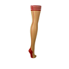 Kix'ies Whitney Thigh-Highs D Nude with Raudona Band &amp; Back Seam