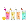 Little Genie Productions Glitterati Party Straws Metallic Mix 8-Pack - Tall Decorative Design