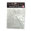 Little Genie Productions Glitterati Bride Straw Baltas 10-inch - Reusable Party Priedas