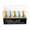 Little Genie Productions Glitterati Elegant Metallic Candle Set - Gold &amp; Sidabrinis Party Decor 5 pcs