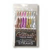 Little Genie Productions Glitterati Party Straws Set - Metallic Stripe, Assorted Colors, 8 pcs