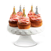 Little Genie Productions Glitterati Elegant Metallic Candle Set - Gold &amp; Sidabrinis Party Decor 5 pcs