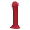 Loveline By Shots Non-Phallic Vibrating Dildo - Large - Raspberry Raudona