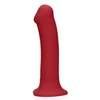 Loveline By Shots Non-Phallic Vibrating Dildo - Large - Raspberry Raudona