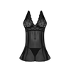 Magic Silk Exposed Babydoll Set Open Back Adjustable S/M Juodas
