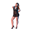 Magic Silk Exposed Babydoll Set Open Back Adjustable S/M Juodas