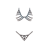Magic Silk Exposed 2X Juodas Strappy Bra &amp; G-String Set Adjustable