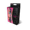 Magic Silk Exposed Strappy Bra, Garter &amp; Mesh G-String Set S/M Juodas