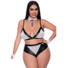 Magic Silk Dress Up 2X Intimate Wear Set Juodas &amp; Baltas Lace