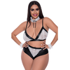 Magic Silk Dress Up 2X Intimate Wear Set Juodas &amp; Baltas Lace