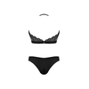 Magic Silk Exposed Halter Bandeau &amp; Panty Set 2X Juodas Lace Finish