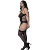 Male Power Magic Silk Kira Open Front Basque with Garters &amp; Thong Juodas 2X