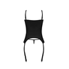 Magic Silk Exposed L/XL Juodas Lace Corset Set with G-String