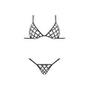Male Power Magic Silk Orthia Net Strappy Bra &amp; G-String Set 2X with Stud Accents