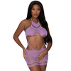 Magic Silk Seamless Lavender Romper High Neck Cut-Out One Size