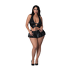 Male Power Magic Silk Seraphina Juodas Halter Vest Set with Skirt 2X Shiny Finish