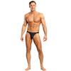Male Power Satin Spandex Comfort Fit Thong S/M Juodas