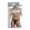 Male Power Satin Spandex Comfort Fit Thong S/M Juodas