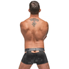 Male Power Check'd Mate Cutout Shorts S Juodas - Sheer Pattern Design