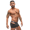 Male Power Check'd Mate Cutout Shorts S Juodas - Sheer Pattern Design