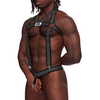 Male Power Elastic Harness Juodas Adjustable Studded One Size