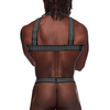 Male Power Elastic Harness Juodas Adjustable Studded One Size