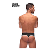 Mėlyna Male Power Retro Sport Panel Thong L/XL Juodas-Mėlyna Baltas Trim