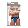 Mėlyna Male Power Retro Sport Panel Thong L/XL Juodas-Mėlyna Baltas Trim