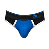 Mėlyna Male Power Retro Sport Panel Thong L/XL Juodas-Mėlyna Baltas Trim
