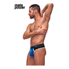 Mėlyna Male Power Retro Sport Panel Thong S/M Juodas-Mėlyna, Contrasting Details