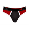 Male Power Panel Thong S/M Juodas/Raudona Retro Sport Design