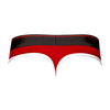 Male Power Panel Thong S/M Juodas/Raudona Retro Sport Design