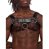 Male Power Ram Adjustable Imitation Leather Harness Juodas One Size
