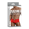 Male Power Nylon Spandex Stretch Mini Shorts with Front Zipper L/XL Raudona