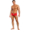 Male Power Nylon Spandex Stretch Mini Shorts with Front Zipper L/XL Raudona