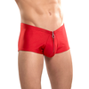 Male Power Nylon Spandex Stretch Mini Shorts with Front Zipper L/XL Raudona
