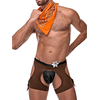 Male Power Cowboy Costume Set XL with Decorative Bandanna and Badge