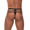 Male Power Cage Matte Thong L/XL Juodas - Strappy Comfort Design