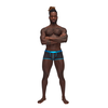 Male Power Uplift Mini Short L Juodas - Ergonomic Support &amp; Satin Waistband