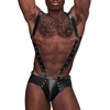 Male Power Uranus L/XL Harness-Style Jock Briefs with Straps Juodas