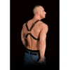 Ouch By Shots Adonis High Halter Harness - Adjustable Bonded Leather Chest System