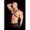 Ouch By Shots Adonis High Halter Harness - Adjustable Bonded Leather Chest System