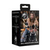 Ouch By Shots Rimba Bonded Leather Skull Decor Handcuffs with Removable Chain, Juodas