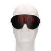 Ouch By Shots Ouch! Leather Eye Mask with Raudona Lettering - Adjustable, Juodas/Raudona