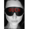 Ouch By Shots OUCH Bonded Leather Eye Mask - Raudona Lettering, Adjustable Strap